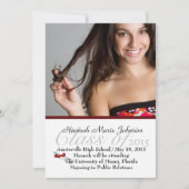 Red Ribbon Afstuderen Foto aankondiging (Voorkant)