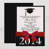 Red Ribbon Afstuderen Uitnodiging (Voorkant / Achterkant)
