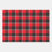 Red Ribbon and Heavy Metal Plaid Inpakpapier Vel (Voorkant)