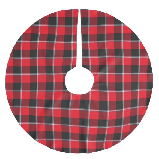 Red Ribbon and Heavy Metal Plaid Kerstboom Rok (Voorkant)