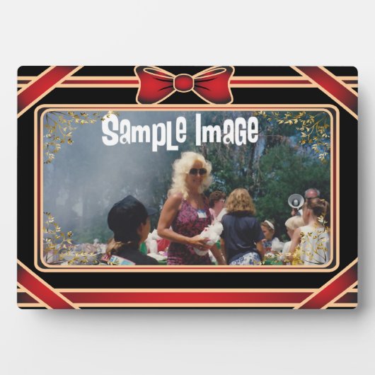 Red Ribbon Art Plaque Fotoplaat (voorkant)