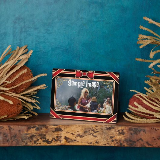 Red Ribbon Art Plaque Fotoplaat (Zijkant)