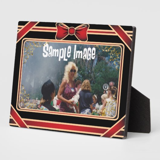 Red Ribbon Art Plaque Fotoplaat (Zijkant)