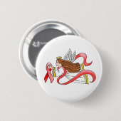 "Red Ribbon" Awareness Angel Ronde Button 5,7 Cm (Voorkant /achterkant)