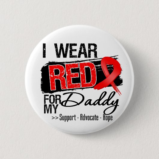 Red Ribbon Awareness - Papa Ronde Button 5,7 Cm (Voorkant)