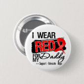 Red Ribbon Awareness - Papa Ronde Button 5,7 Cm (Voorkant /achterkant)