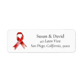 Red Ribbon Awareness Support & Cause Etiket (Voorkant)
