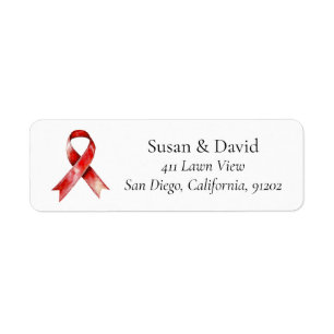 Red Ribbon Awareness Support & Cause Etiket