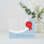 Red Ribbon Blue Afstuderen Kaart (Staand voorkant)