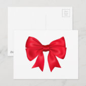 Red Ribbon Bow Briefkaart (Voorkant / Achterkant)