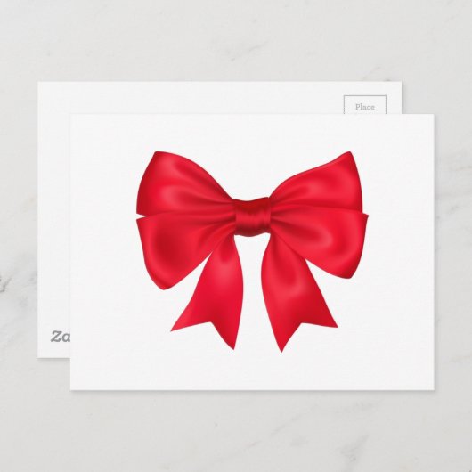 Red Ribbon Bow Briefkaart (Voorkant / Achterkant)