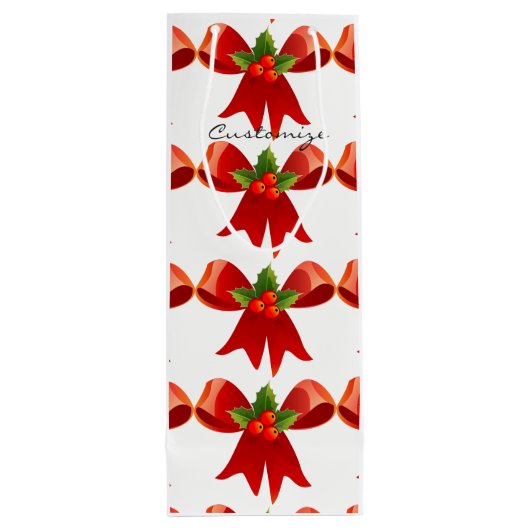 Red Ribbon Bow Holly Thunder_Cove Green Wijn Cadeautas (Achterkant)