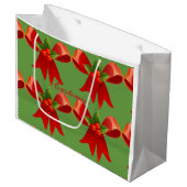 Red Ribbon Bow Holly Thunder_Cove Groot Cadeauzakje (Voorkant Gekanteld)
