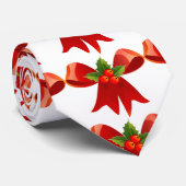 Red Ribbon Bow Holly Thunder_Cove White Stropdas (Opgerold)