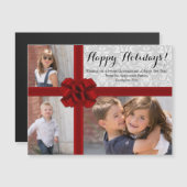 Red Ribbon Bow kerstfoto (Voorkant / Achterkant)