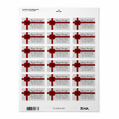 Red Ribbon Bow kerstfoto Etiket (Full Sheet)