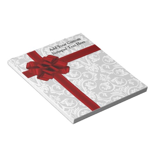 Red Ribbon Bow Notitieblok (Schuin)