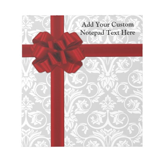 Red Ribbon Bow Notitieblok (Voorkant)