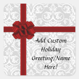 Red Ribbon Bow Vierkante Sticker