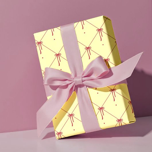 Red Ribbon Bows - Classic Valentine Wrapping Paper Cadeaupapier