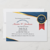 Red Ribbon Certificate Afstuderen Invitation Kaart (Voorkant)