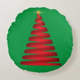 RED RIBBON CHRISTMAS TREE ROND KUSSEN