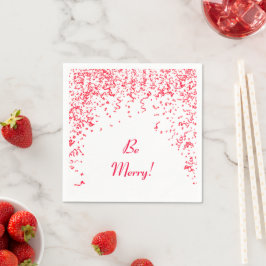 Red Ribbon Confetti Christmas Servetten