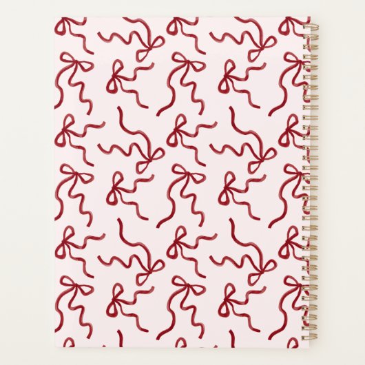 Red Ribbon Coquette Pink Planner (Achterkant)