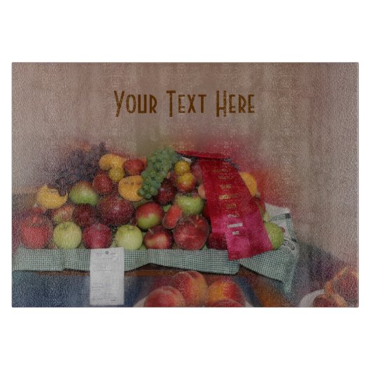 Red Ribbon County Fair Fruit Snijplank (Voorkant)