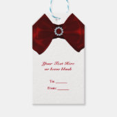 Red Ribbon & Diamonds Bling Elegant Party Favor Cadeaulabel (Voorkant)