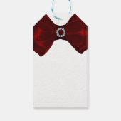 Red Ribbon & Diamonds Bling Elegant Party Favor Cadeaulabel (Achterkant)