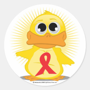 Red Ribbon Duck Ronde Sticker