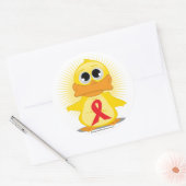 Red Ribbon Duck Ronde Sticker (Envelop)