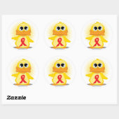 Red Ribbon Duck Ronde Sticker (Vel)