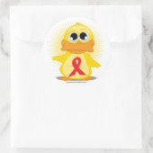 Red Ribbon Duck Ronde Sticker (Tas)