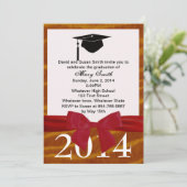 Red Ribbon en Tiger Afstuderen Kaart (Staand voorkant)