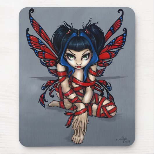 "Red Ribbon Fairy" Mousepad Muismat (Voorkant)