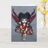 "Red Ribbon Fairy" Wenskaart Kaart (Gele Bloem)