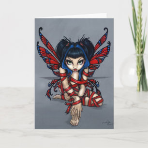 "Red Ribbon Fairy" Wenskaart Kaart