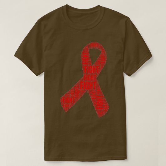 Red Ribbon Fight HIV AIDS Awareness Premium  T-shirt (Design voorkant)