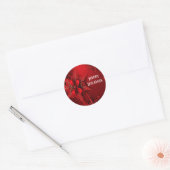 Red Ribbon Floral Holiday Kerst sticker (Envelop)