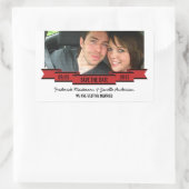 Red Ribbon Foto Save the Date Stickers (Tas)