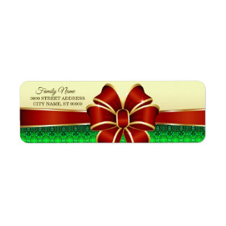 Red Ribbon Gold retour adres label