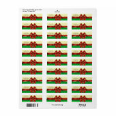 Red Ribbon Gold retour adres label (Full Sheet)