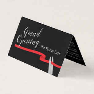 Red Ribbon, Grand Opening Ceremony Photo/Map Card Visitekaartje