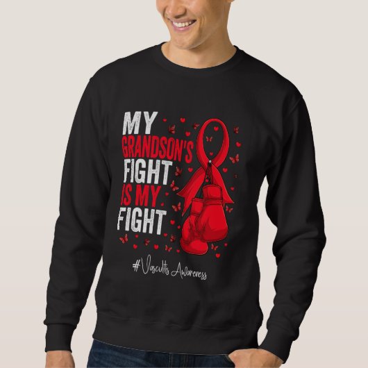 Red Ribbon Grandson Vasculitis Awareness Trui (Voorkant)