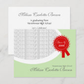 Red Ribbon Green Afstuderen Kaart (Voorkant / Achterkant)
