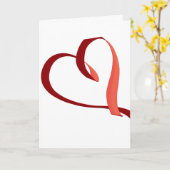 Red Ribbon Header on Valentine's Card Kaart (Gele Bloem)