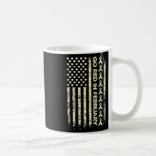 Red Ribbon Heart Disease Awareness Gift Amerikaans Koffiemok
