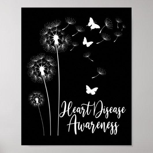 Red Ribbon Heart Disease Awareness Month Amerikaan Poster (Voorkant)